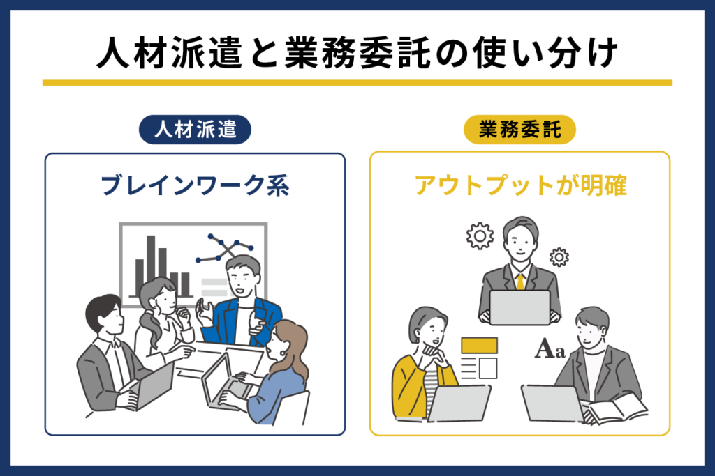 人材派遣と業者委託の使い分け